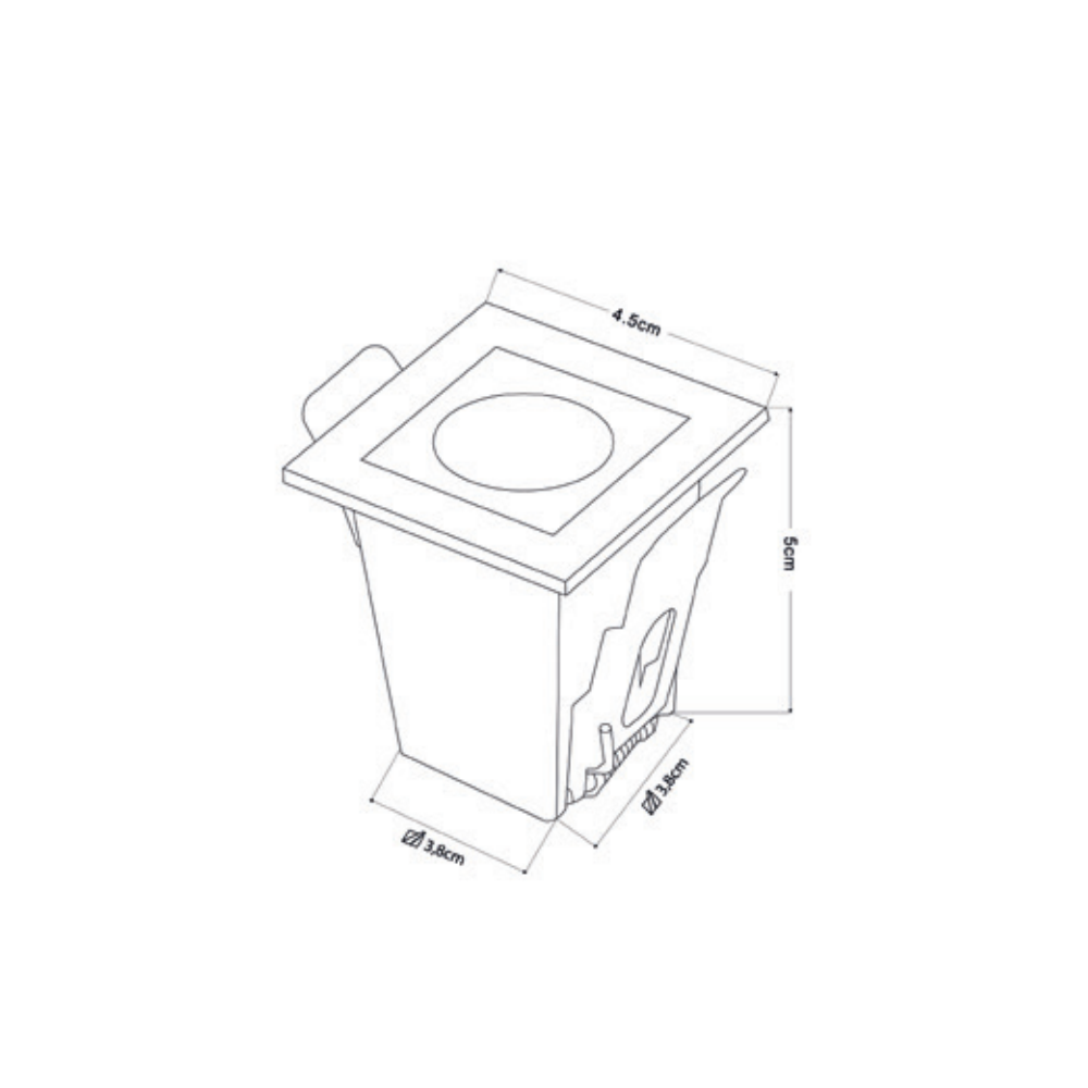 Embutido Nordecor Downlight Powerus Branco 2 watts 4000K IRC90 35° Bivolt 46x46x52mm 6782