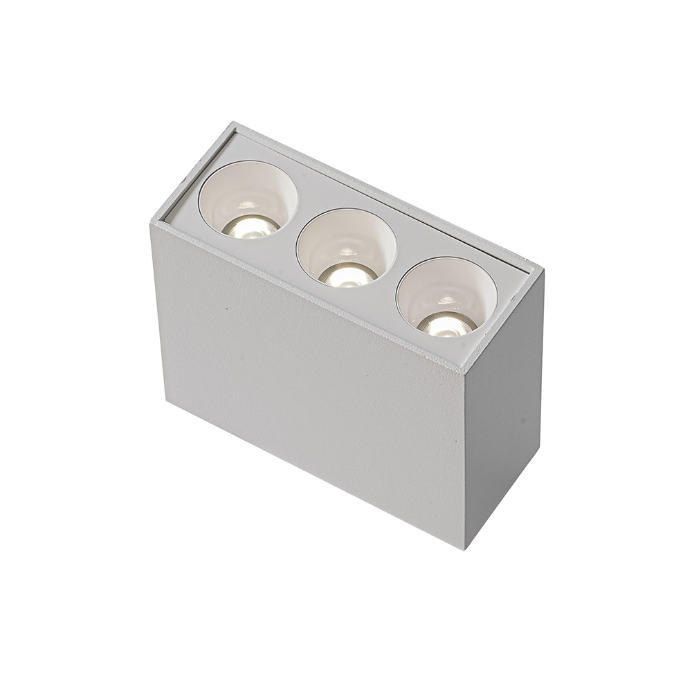  Spot Sobrepor Nordecor Downlight Powerus 3 Focos 6 watts 4000K Branco IRC90 35° Bivolt 84x36x70mm 6804