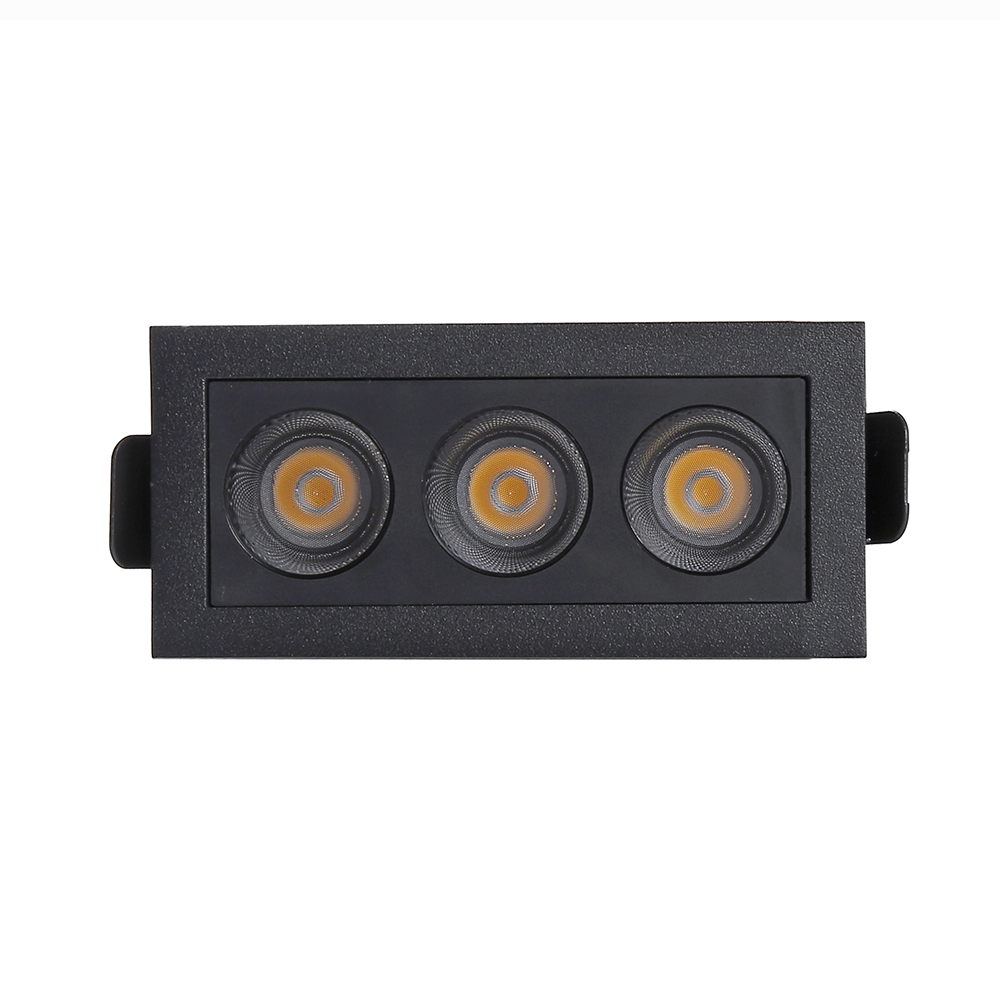Embutido Nordecor Downlight Powerus 3 Focos 6 watts Preto 4000K IRC90 35° Bivolt 96x46x52mm 6789