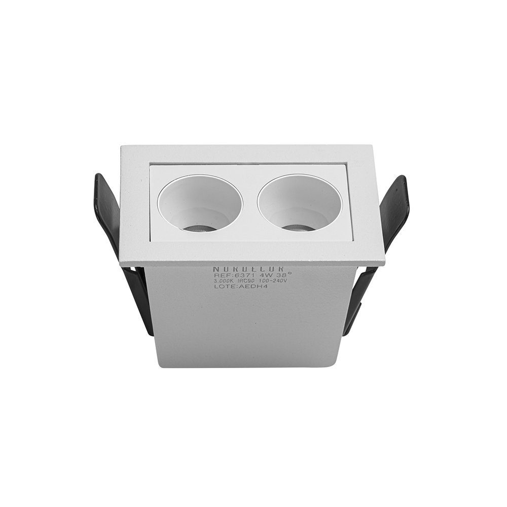 Embutido Nordecor Downlight Powerus 2 Focos 4 watts Branco 3000K IRC90 35° Bivolt 69x46x52mm 6728