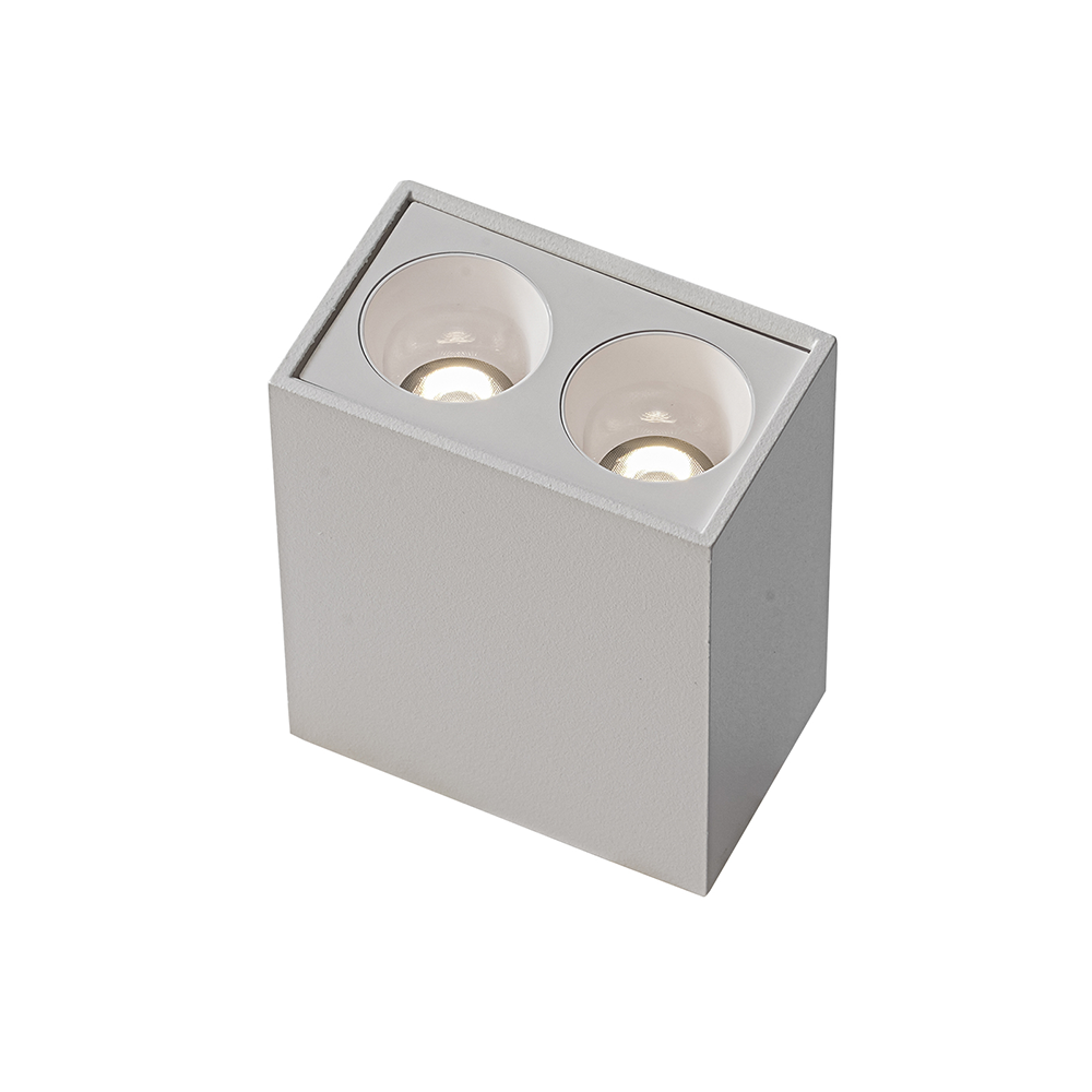  Spot Sobrepor Nordecor Downlight Powerus 2 Focos 4 watts 4000K Branco IRC90 35° Bivolt 55x36x70mm 6802