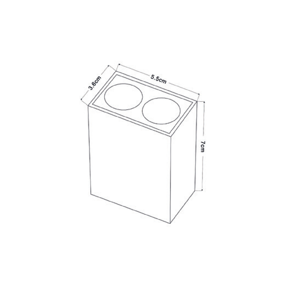  Spot Sobrepor Nordecor Downlight Powerus 2 Focos 4 watts 4000K Branco IRC90 35° Bivolt 55x36x70mm 6802