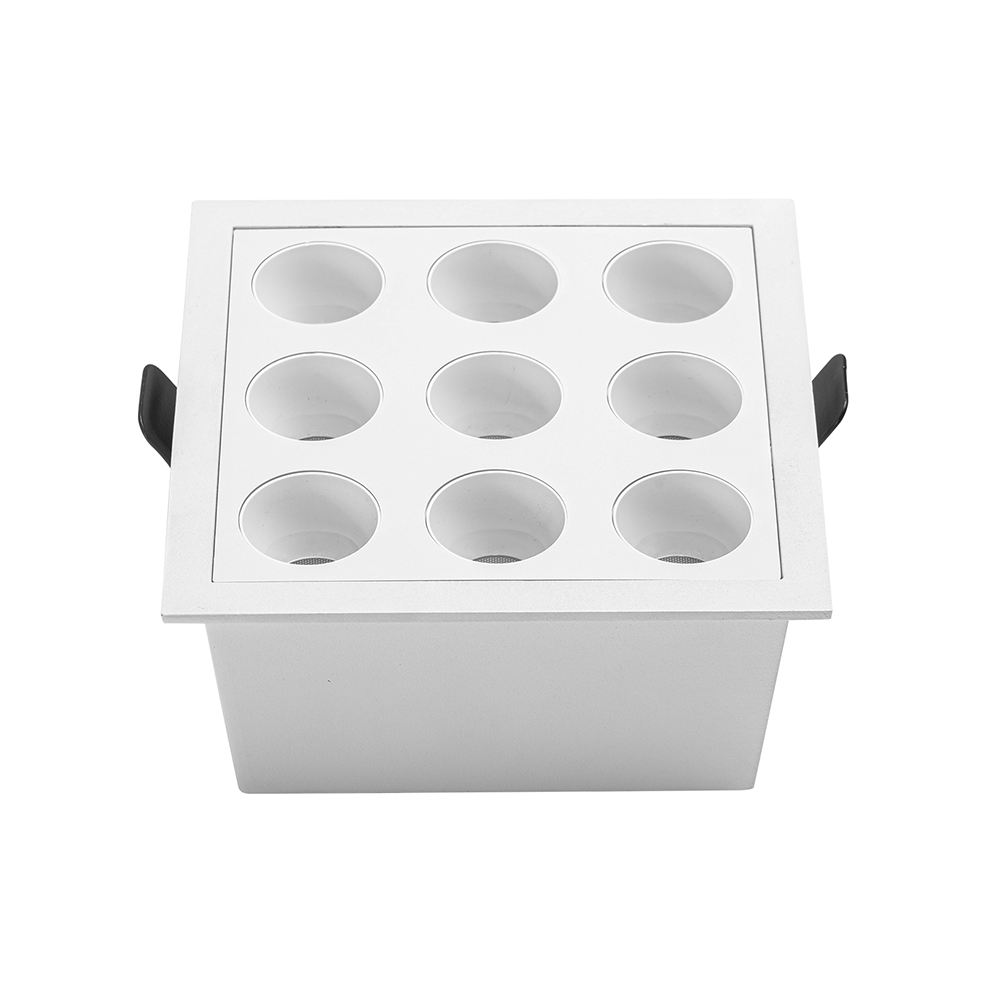 Embutido Nordecor Downlight Powerus 9 Focos 18 watts Branco 4000K IRC90 24° Bivolt 105x105x50mm 6800