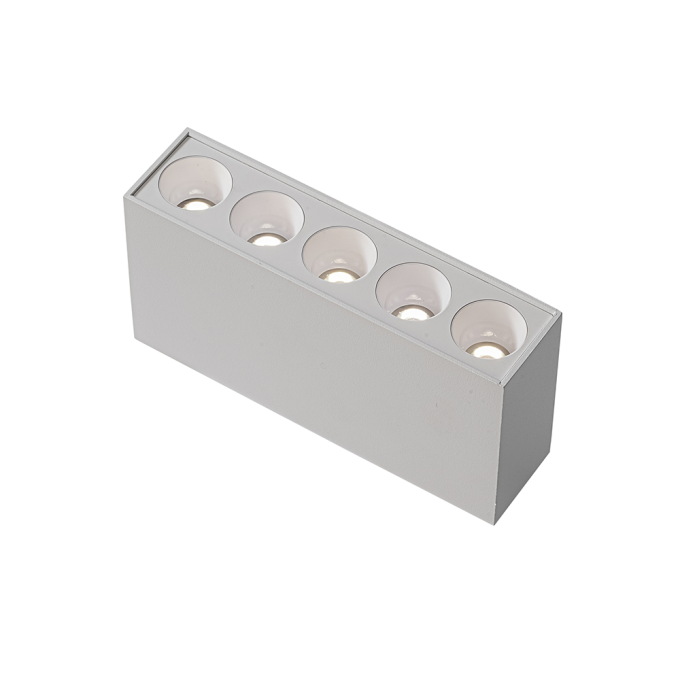  Spot Sobrepor Nordecor Downlight Powerus 5 Focos 10 watts 4000K Branco IRC90 35° Bivolt 137x35x70mm 6806