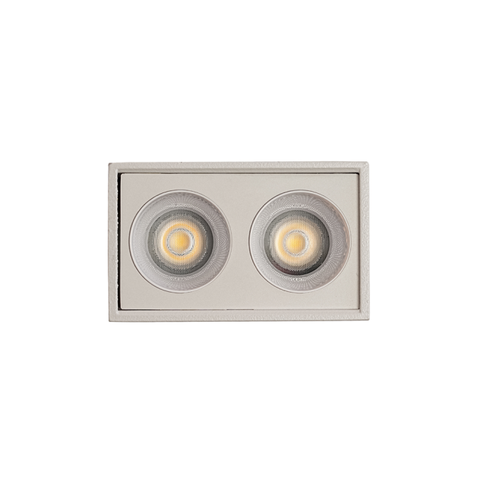  Spot Sobrepor Nordecor Downlight Powerus 2 Focos 4 watts 4000K Branco IRC90 35° Bivolt 55x36x70mm 6802