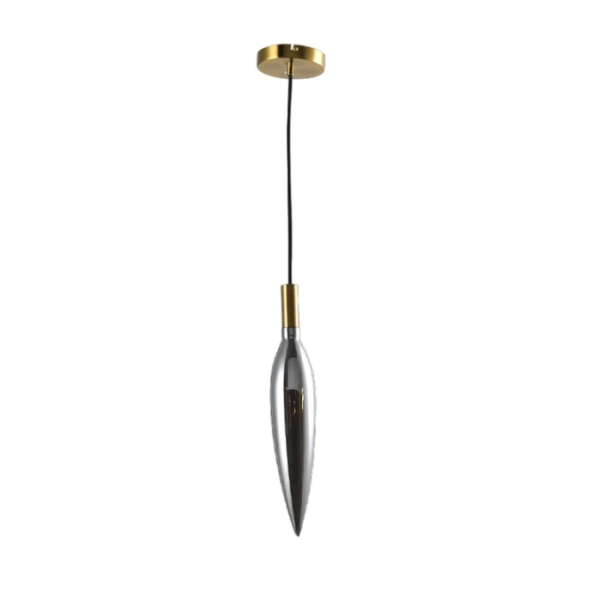 Pendente Skylight Pencil Dourado e Vidro Fumê 4 watts 3000K Bivolt Ø103X540mm SKY-4097FL