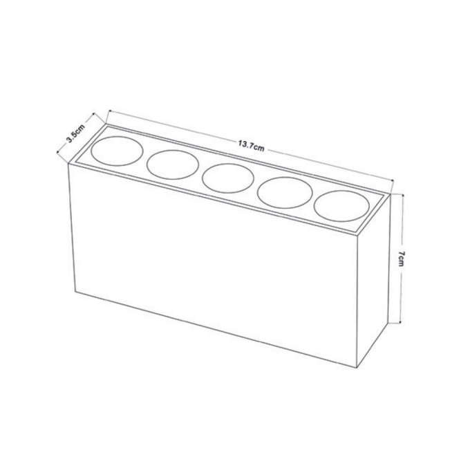  Spot Sobrepor Nordecor Downlight Powerus 5 Focos 10 watts 4000K Branco IRC90 35° Bivolt 137x35x70mm 6806