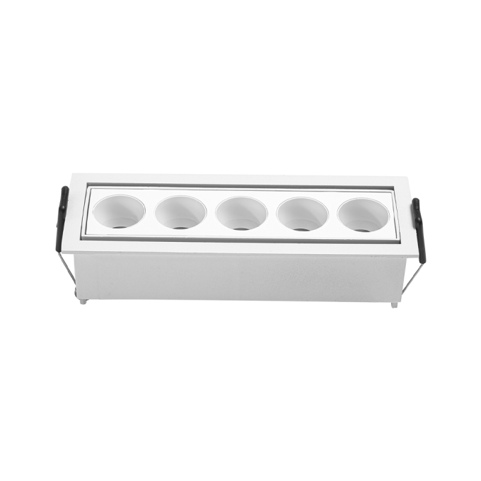 Embutido Nordecor Downlight Powerus Direcionavel 5 Focos 10 watts Branco 3000K IRC90 35° Bivolt 150x46x52mm 6734