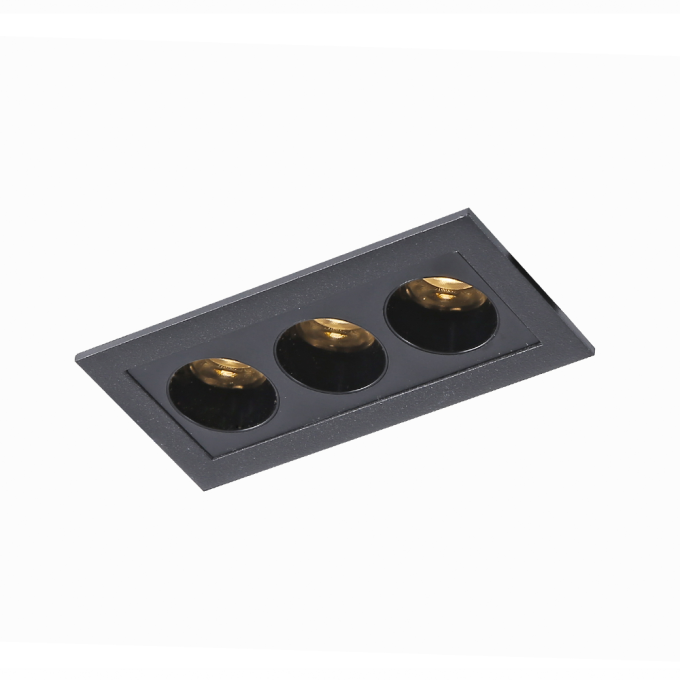 Embutido Nordecor Downlight Powerus 3 Focos 6 watts Preto 4000K IRC90 35° Bivolt 96x46x52mm 6789