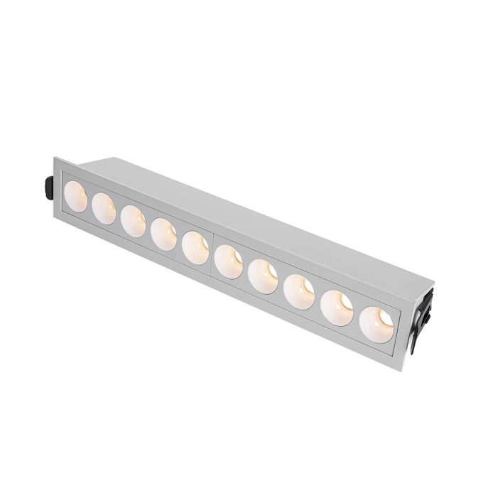 Embutido Nordecor Downlight Powerus 10 Focos 20 watts Branco 3000K IRC90 24° Bivolt 280x45x50mm 6736