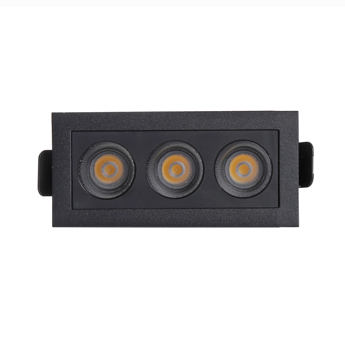 Embutido Nordecor Downlight Powerus 3 Focos 6 watts Preto 4000K IRC90 35° Bivolt 96x46x52mm 6789