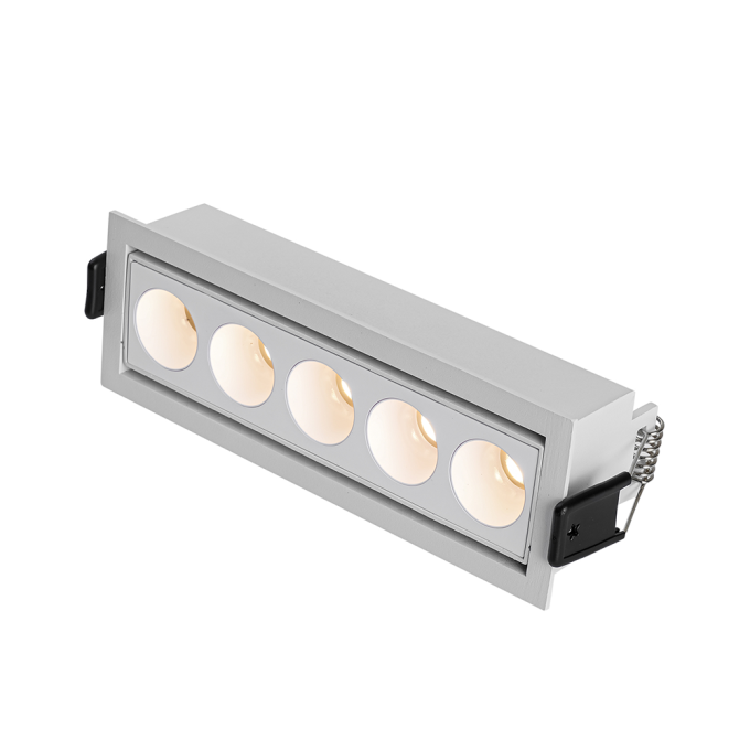 Embutido Nordecor Downlight Powerus Direcionavel 5 Focos 10 watts Branco 4000K IRC90 35° Bivolt 150x46x52mm 6794