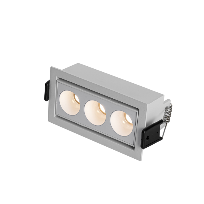 Embutido Nordecor Downlight Powerus Direcionável 3 Focos 6 watts Branco 3000K IRC90 35° Bivolt 100x44x52mm 6731