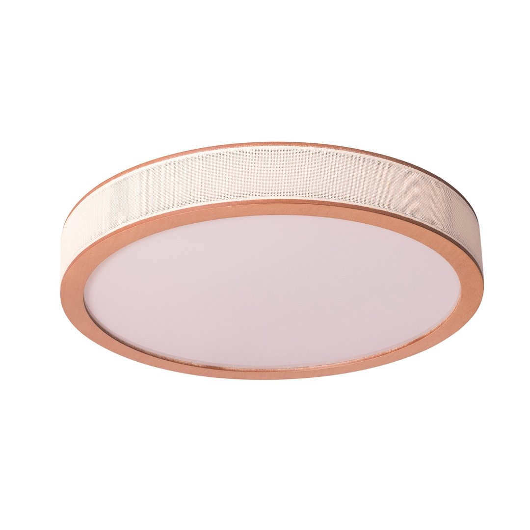 Plafon Madelustre Apollo Madeira Castanho e Palha Sintética 20 watts 3000K Ø530x100mm 3326