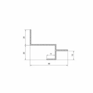 Sistema Usina Linear Tabb Sem Difusor (Somente Perfil) 40x46x1000mm 30815/1000