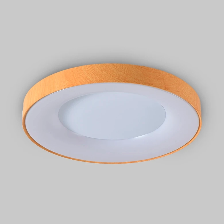 Plafon Skylight Edge Madeira e Branco 36 watts 3000K Bivolt Ø500mm SKY-4082R5-MA