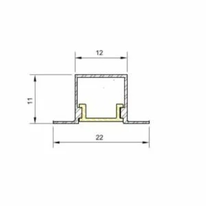 Sistema Usina Linear Embutir Ken (Somente Perfil) 22x11x3000mm 30855/3000