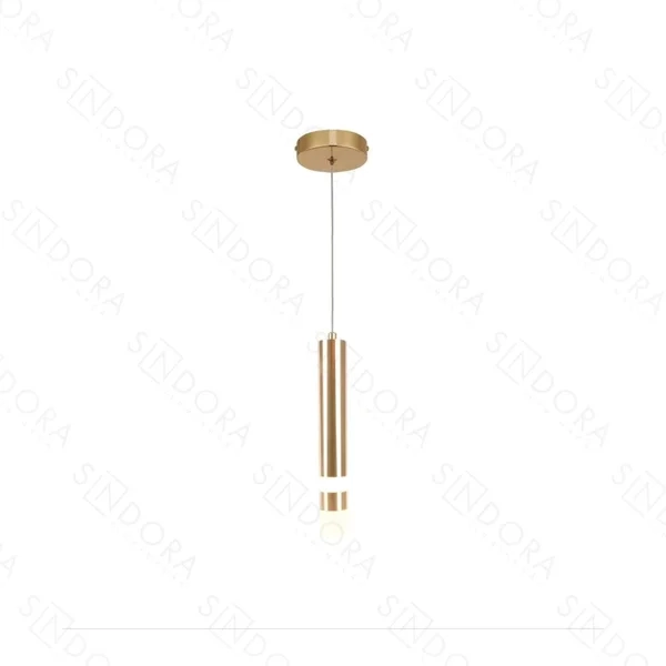 Pendente Sindora Metal Dourado Acrílico 6 watts 3000K Ø40x270mm DCD02210