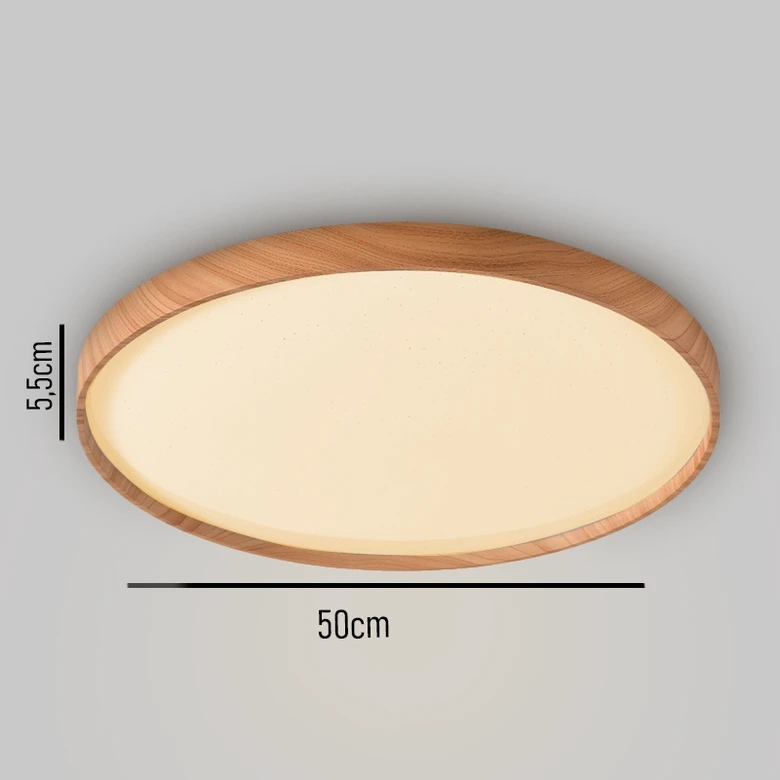 Plafon Skylight Edge Madeira e Branco 36 watts 3000K Bivolt Ø500mm SKY-4083R5-MA