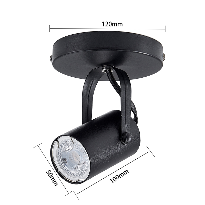 Spot Direcionável Nordecor Lille c/ Canopla 1L MR16 Dicroica Preto Ø500x100x120mm 6269
