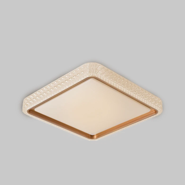 Plafon Skylight Queenstown Dourado, Branco e Acrílico 36 watts 3000K Bivolt 500x500x53mm SKY-4079DO
