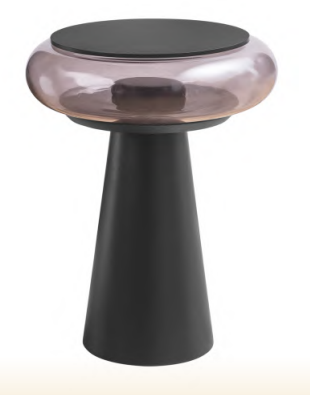 Mesa Madelustre Radial Preto 510mm 3409PT/FU