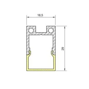 Sistema Linear Usina Sobrepor Tênue (Somente Perfil) 18,5x29x2000mm 30655/2000