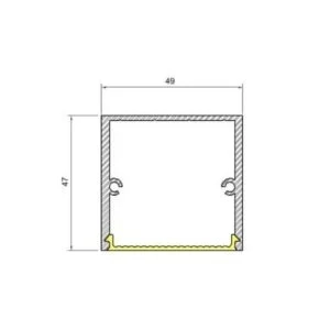 Sistema Usina Linear Sobrepor Nazca (Somente Perfil) 49x47x2500mm 30075/2500