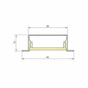 Sistema Usina Linear Embutir Bob (Somente Perfil) 40x13x2000mm 30865/2000