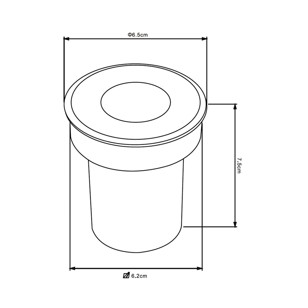 Embutido de Solo Nordecor Senf 5 watts 12° 2700K IP67 Preto Bivolt IRC90 Ø65x75mm 6843