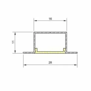 Sistema Linear Usina Embutir Wood (Somente Perfil) 28x11x2500mm 30685/2500