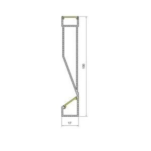 Sistema Usina Linear Sobrepor Rodapé (Somente 
Perfil) 100x18x2000mm 30795/2000