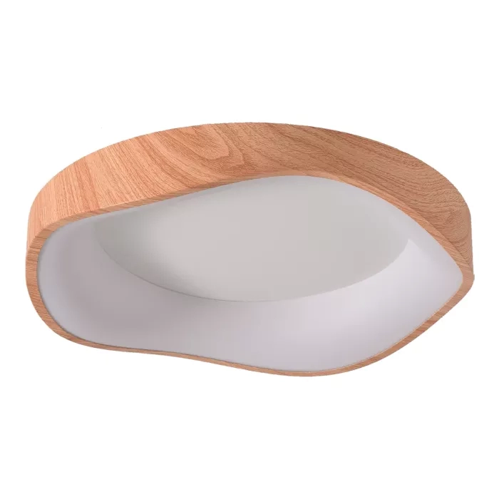 Plafon Skylight Edge Madeira e Branco 26 watts 3000K Bivolt Ø400mm SKY-4041MA