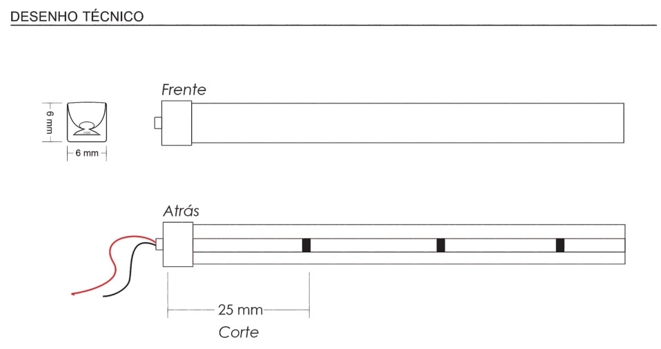 MiniNeon Flex Alpertone 6x6mm 3000K 8w/mt 24V 240 leds/mt IP65 (Rolo 25 metros) 011390
