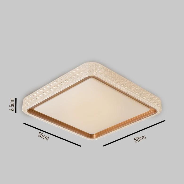 Plafon Skylight Queenstown Dourado, Branco e Acrílico 36 watts 3000K Bivolt 500x500x53mm SKY-4079DO