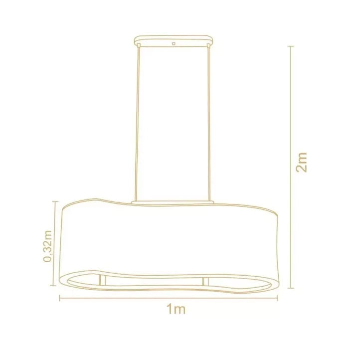 Pendente Madelustre Orgânico Tecido Boucle 4L E27 1000x320mm 3413NA