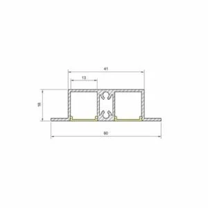 Sistema Linear Usina Embutir Hybrid (Somente Perfil) 185x60x2000mm 30770/2000
