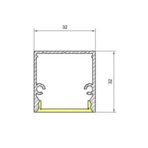 Sistema Usina Linear Sobrepor Polo (Somente Perfil) 35x32x2000mm 30690/2000
