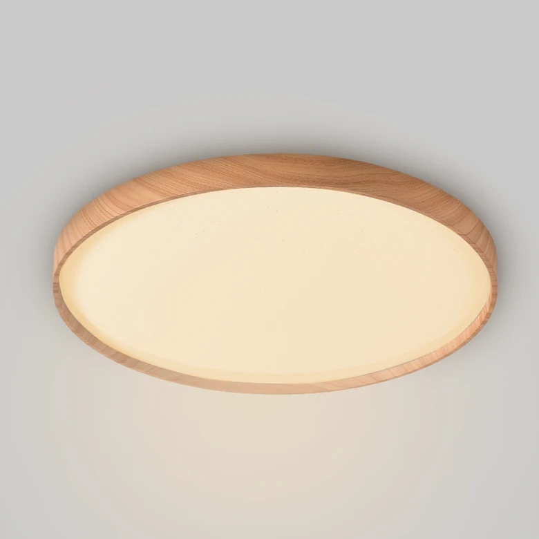 Plafon Skylight Edge Madeira e Branco 36 watts 3000K Bivolt Ø500mm SKY-4083R5-MA