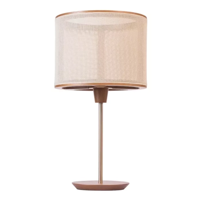 Abajur Madelustre Slim Metal Dourado e Cúpula Palha Sintética 1L E27 Ø320x250mm 3040/87