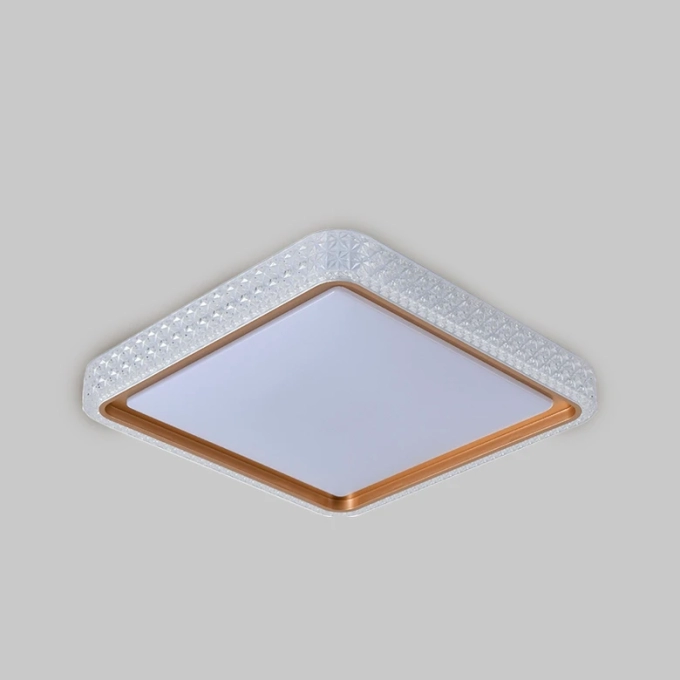Plafon Skylight Queenstown Dourado, Branco e Acrílico 36 watts 3000K Bivolt 500x500x53mm SKY-4079DO