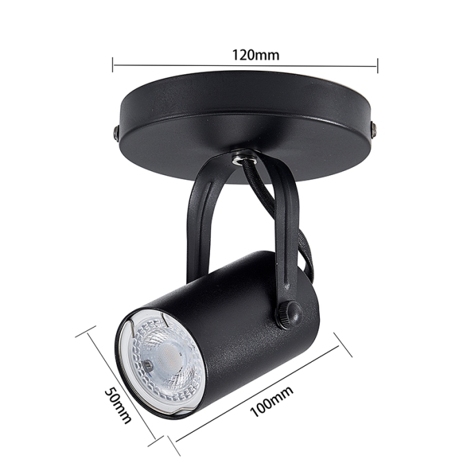 Spot Direcionável Nordecor Lille c/ Canopla 1L MR16 Dicroica Preto Ø500x100x120mm 6269