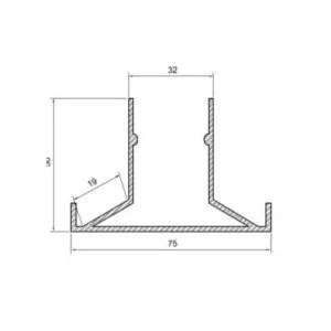 Junção Usina Linear Sobrepor Trovão Teto Parede (Somente Perfil) 150x150x50mm 30812/TP