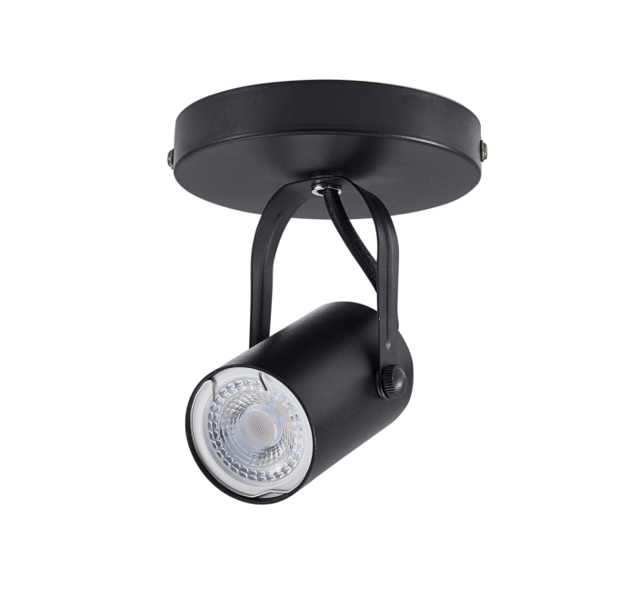 Spot Direcionável Nordecor Lille c/ Canopla 1L MR16 Dicroica Preto Ø500x100x120mm 6269