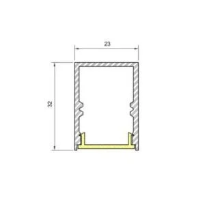 Sistema Usina Linear Sobrepor Gold (Somente Perfil) 35x23x3000mm 30800/3000