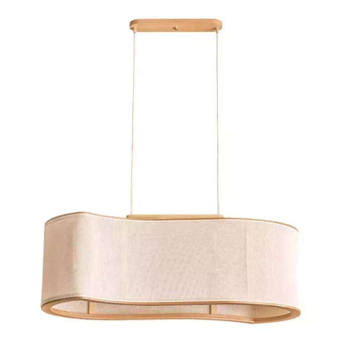 Pendente Madelustre Orgânico Madeira e Palha Sintética 4L E27 1000x320mm 3413NA/87