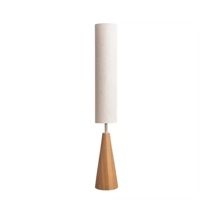 Luminária de Piso Madelustre Esbelto Madeira Castanho e Cúpula Linho Cru 1L GU10 1500mm 3338CT