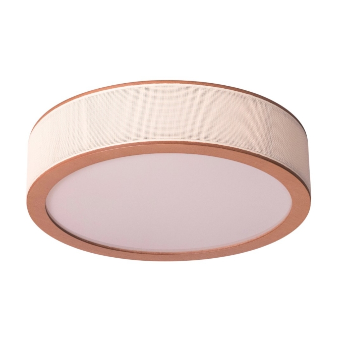 Plafon Madelustre Apollo Madeira Castanho e Palha Sintética 22 watts 3000K Ø400x100mm 3345