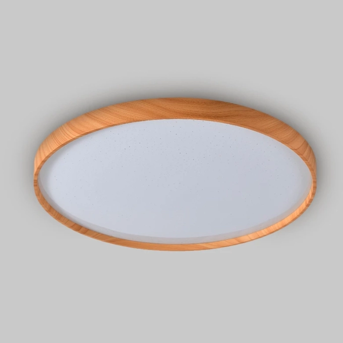 Plafon Skylight Edge Madeira e Branco 36 watts 3000K Bivolt Ø500mm SKY-4083R5-MA