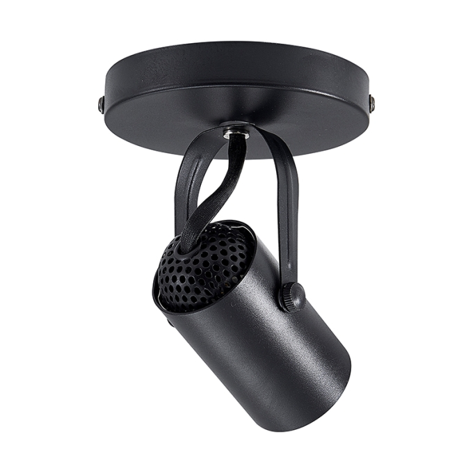 Spot Direcionável Nordecor Lille c/ Canopla 1L MR16 Dicroica Preto Ø500x100x120mm 6269